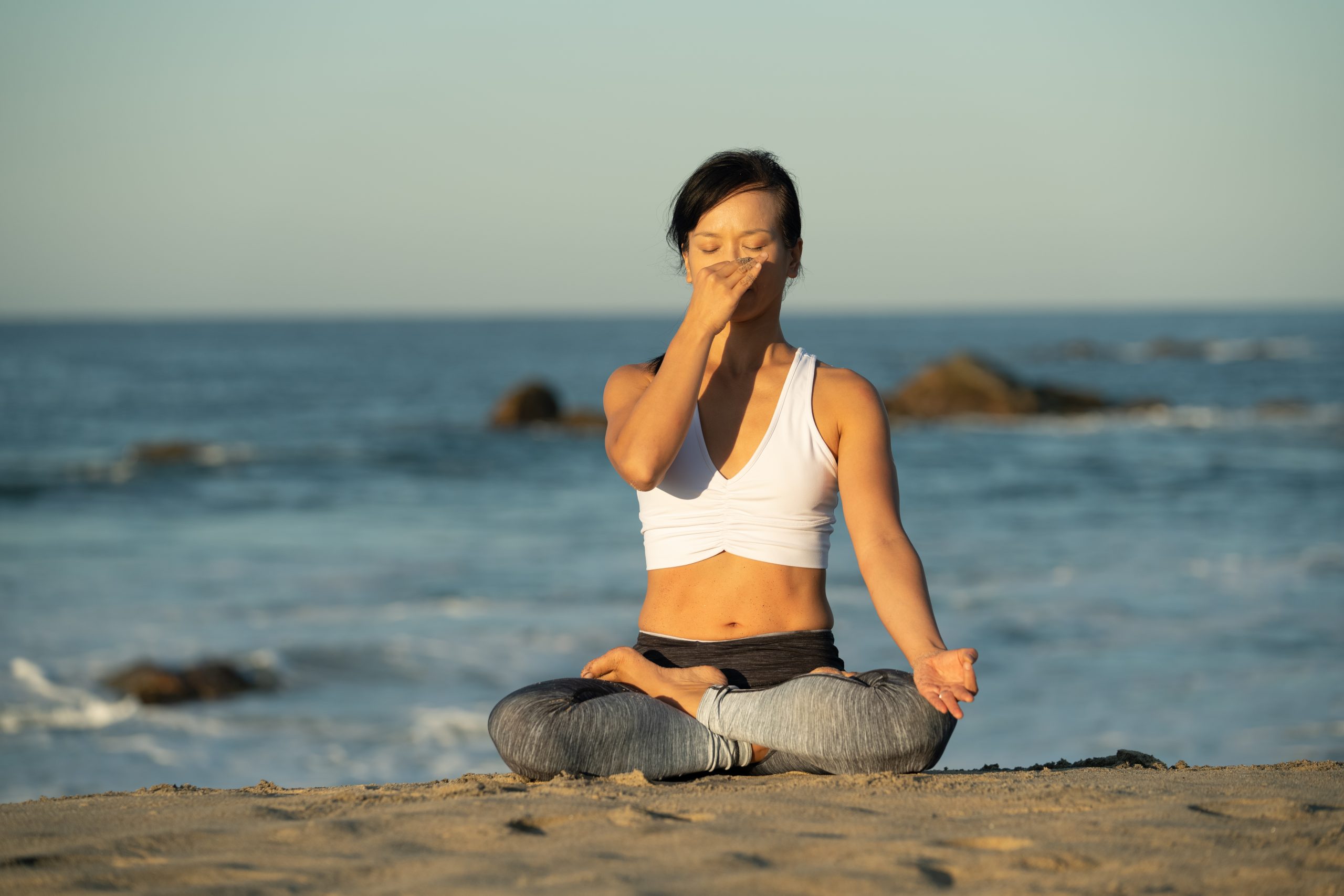 Yogi doing breathing practice